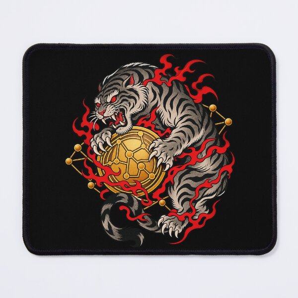 Item preview, Japanese Neo Traditional Fire Tiger Sacred Geometry designed and sold by zzz888.