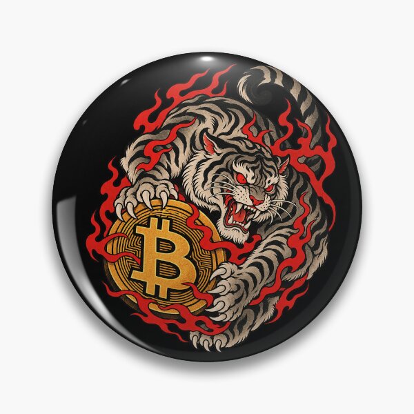 Item preview, Japanese Neo Traditional Fire Tiger Bitcoin Crypto designed and sold by zzz888.