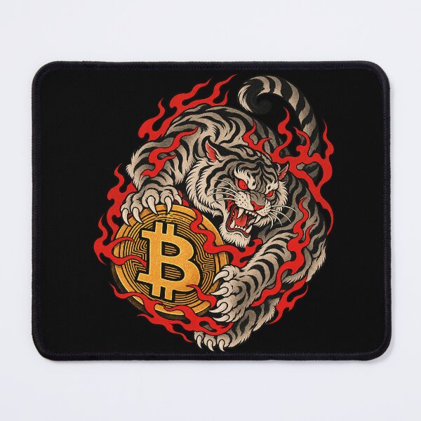 Item preview, Japanese Neo Traditional Fire Tiger Bitcoin Crypto designed and sold by zzz888.