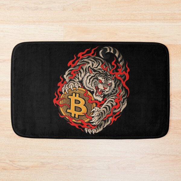 Item preview, Japanese Neo Traditional Fire Tiger Bitcoin Crypto designed and sold by zzz888.