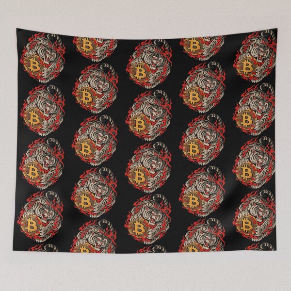 Item preview, Japanese Neo Traditional Fire Tiger Bitcoin Crypto designed and sold by zzz888.