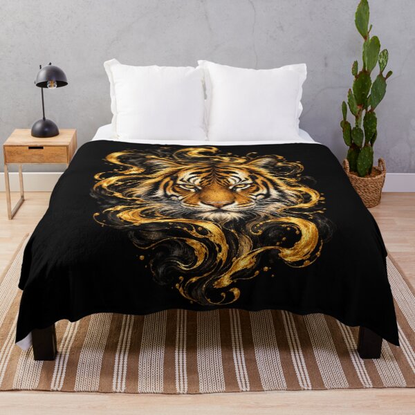 Item preview, Majestic Black and Gold Tiger Portrait designed and sold by optimusprime39.