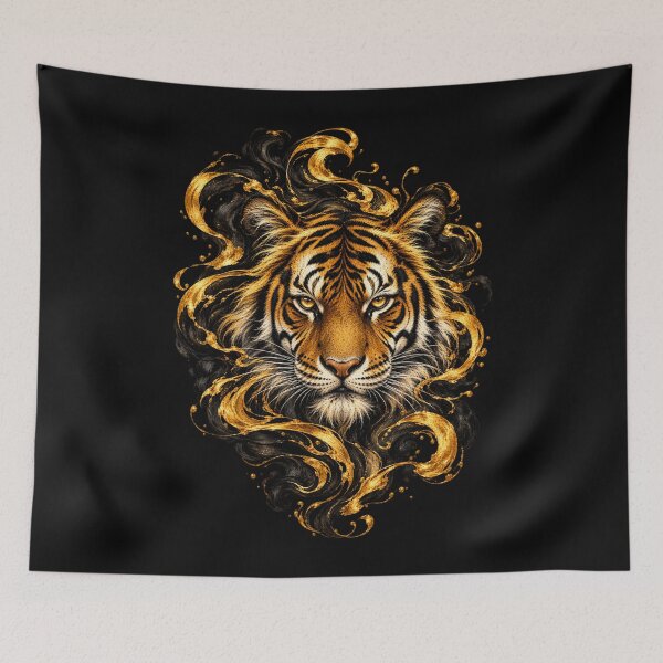 Item preview, Majestic Black and Gold Tiger Portrait designed and sold by optimusprime39.