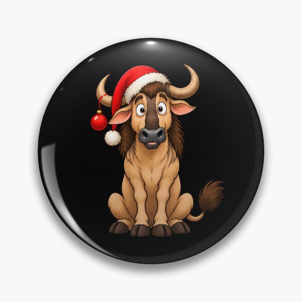 Item preview, Cute Wildebeest in Santa Hat – Merry Christmas Funny Animal Design designed and sold by Maison de Mabiti.