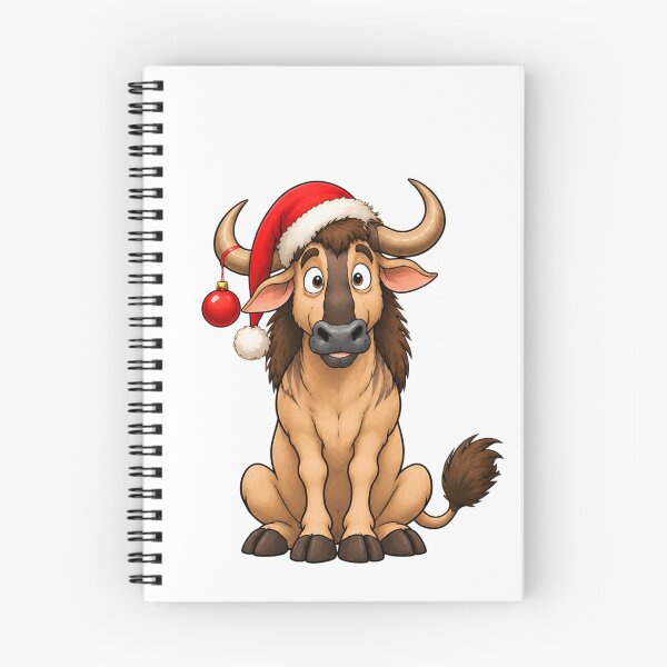 Item preview, Cute Wildebeest in Santa Hat – Merry Christmas Funny Animal Design designed and sold by Maison de Mabiti.