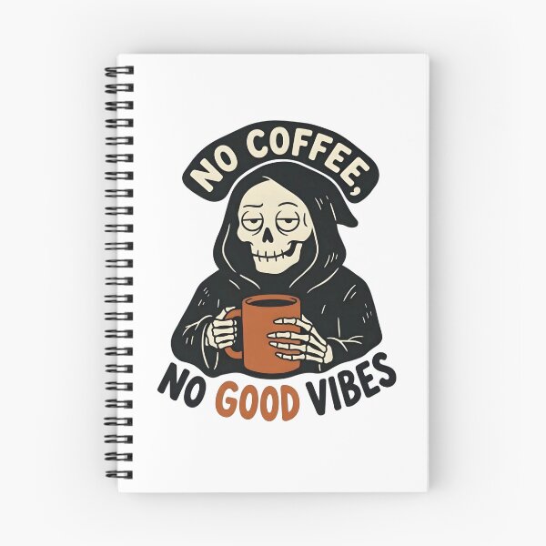 Item preview, No Coffee No Good Vibes - Sarcastic Grim Reaper Coffee Lover designed and sold by LuloCreative.