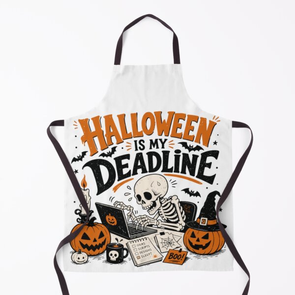 Item preview, Halloween Is My Deadline Skeleton Working On Laptop Funny Procrastination & Workplace Spooky Graphic designed and sold by Palette & Hue.