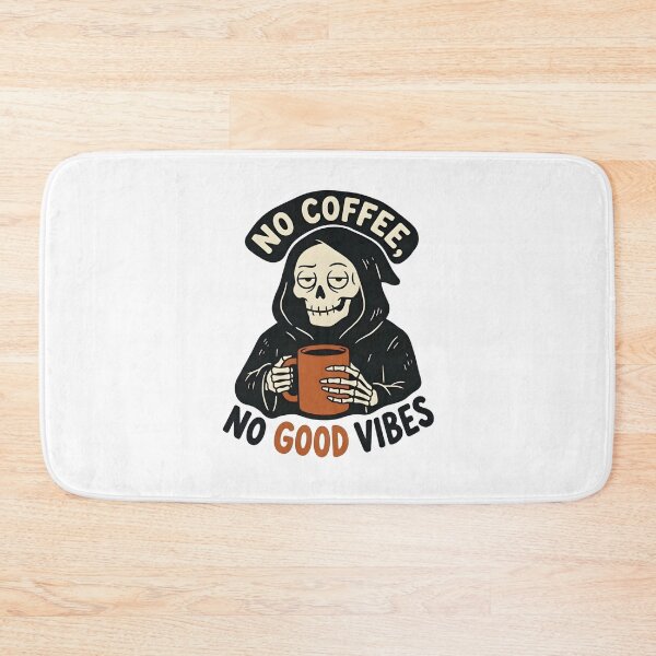 Item preview, No Coffee No Good Vibes - Sarcastic Grim Reaper Coffee Lover designed and sold by LuloCreative.