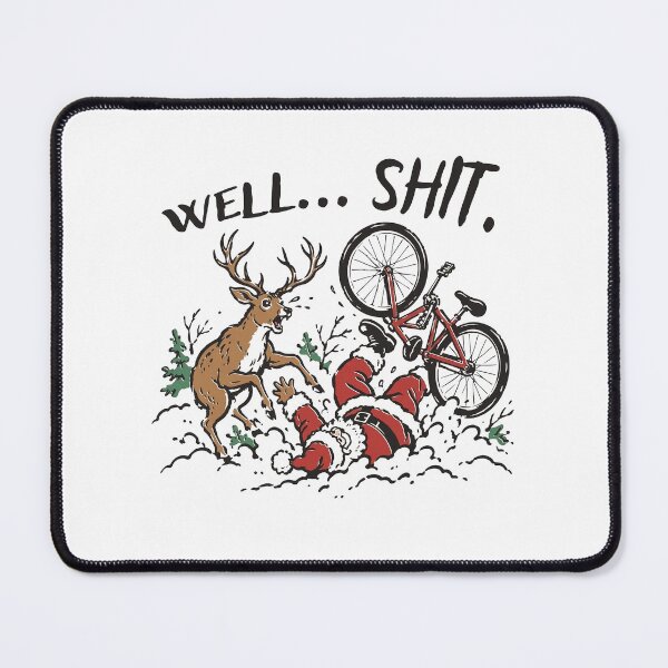 Item preview, Well Shit Christmas, Funny Santa Bike Crash designed and sold by m-smith-bear.