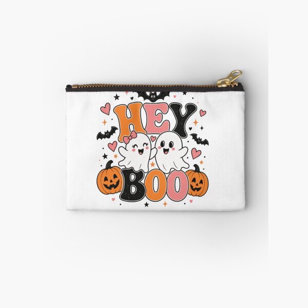 Item preview, Hey Boo Cute Pink & Orange Ghosts Bow & Pumpkins Retro Halloween Couple Graphic designed and sold by Palette & Hue.