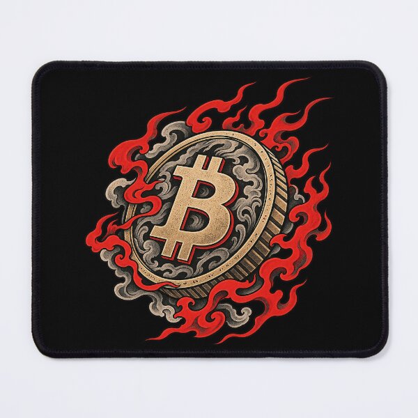 Item preview, Japanese Neo Traditional Fire Bitcoin Smoke Coin designed and sold by zzz888.