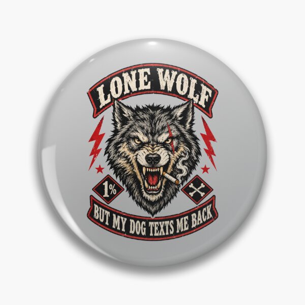 Item preview, Lone Wolf But My Dog Texts Me Back Biker designed and sold by Yellowriversss.
