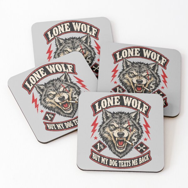 Item preview, Lone Wolf But My Dog Texts Me Back Biker designed and sold by Yellowriversss.