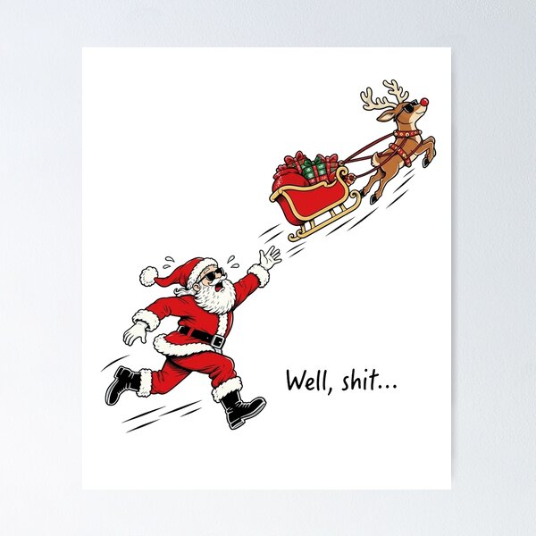 Item preview, Funny Santa, Well Shit Christmas designed and sold by m-smith-bear.