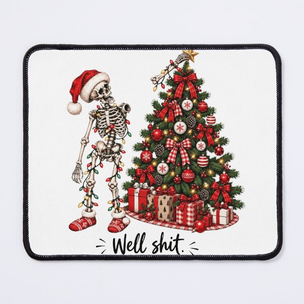 Item preview, Funny Santa Skeleton Christmas Tree Holiday Broken Arm Dark Humor Trending designed and sold by art-jendi.