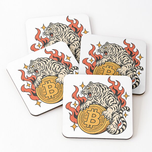 Item preview, Traditional Tattoo White Tiger Bitcoin Crypto Guardian designed and sold by zzz888.