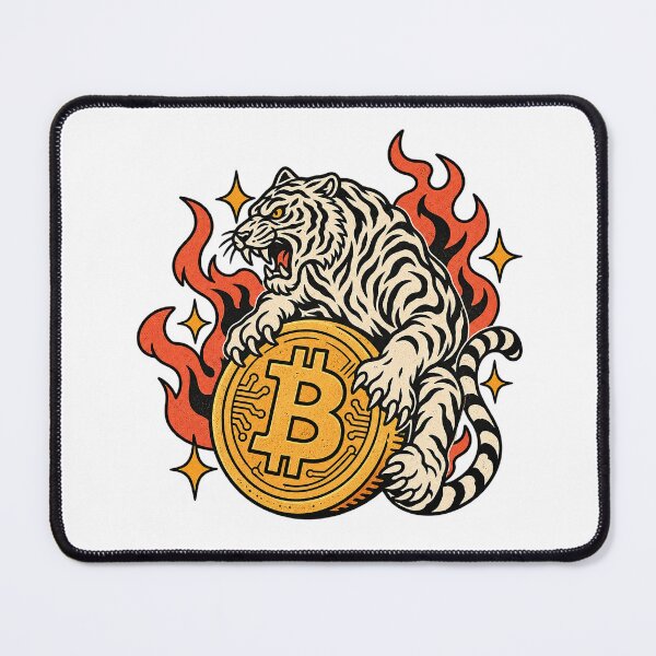 Item preview, Traditional Tattoo White Tiger Bitcoin Crypto Guardian designed and sold by zzz888.