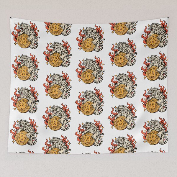 Item preview, Traditional Tattoo White Tiger Bitcoin Crypto Guardian designed and sold by zzz888.