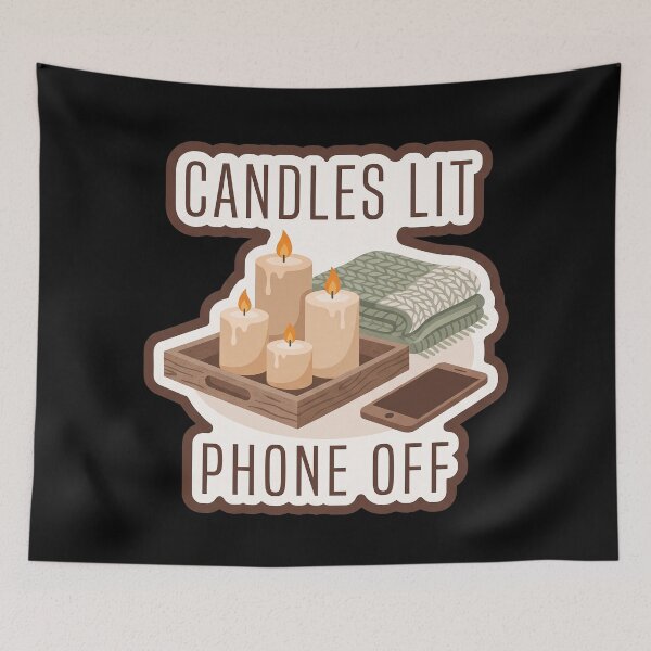 Item preview, Cozy Winter Candles — Candles Lit, Phone Off designed and sold by TheCalmEdit.