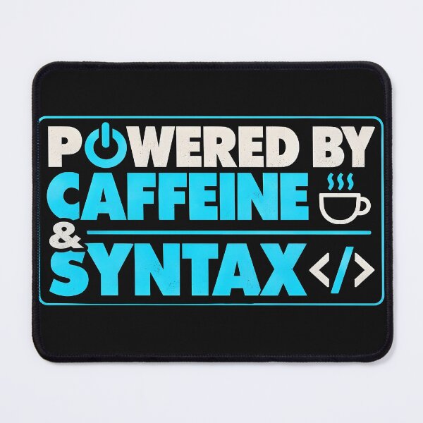 Artikelvorschau, Angetrieben von Koffein Syntax-Programmierer-Shirt entworfen und verkauft von StudioBilly3000.