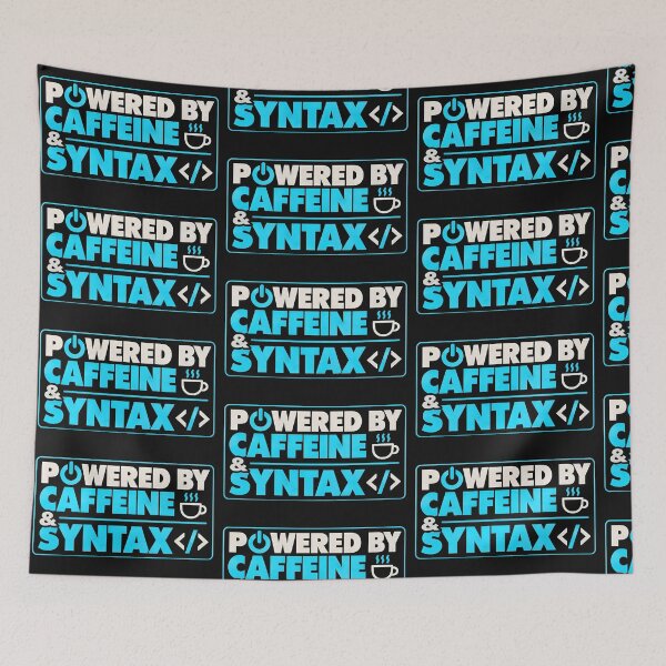 Item preview, Powered By Caffeine Syntax Programmer Coder Shirt designed and sold by StudioBilly3000.