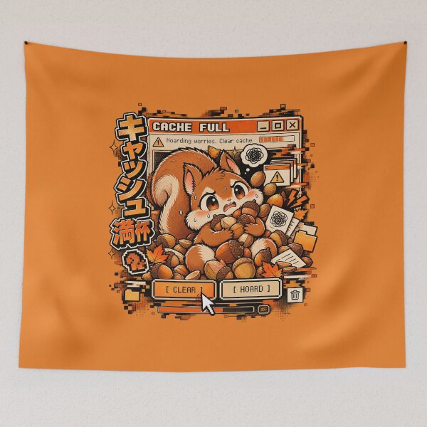 Item preview, Cache Full - Hoarding Squirrel Glitch Manga designed and sold by Visual Dept..