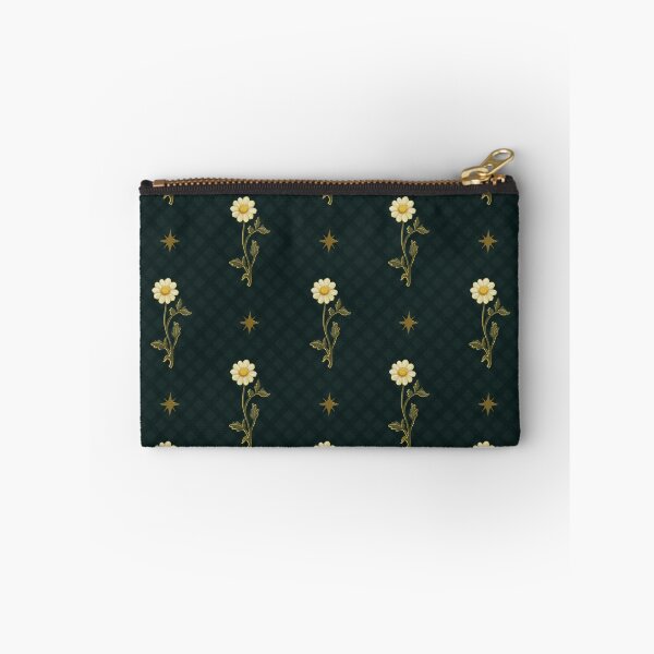 Item preview, Chamomile and Golden Stars Dark Floral Check designed and sold by VenusandMoon.