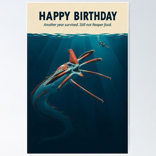 Item preview, Reaper Sea Monster Birthday designed and sold by DeviantMerch.
