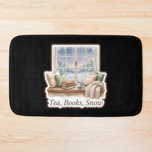 Item preview, Tea Books Snow — Cozy Winter Reading Nook designed and sold by TheCalmEdit.