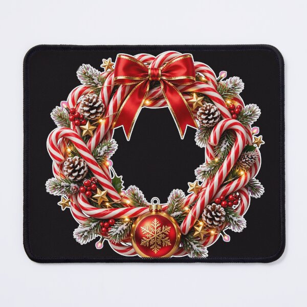 Item preview, Candy Cane Christmas Wreath Sticker, Festive Red and White Holiday Decor Gift designed and sold by HoMya.