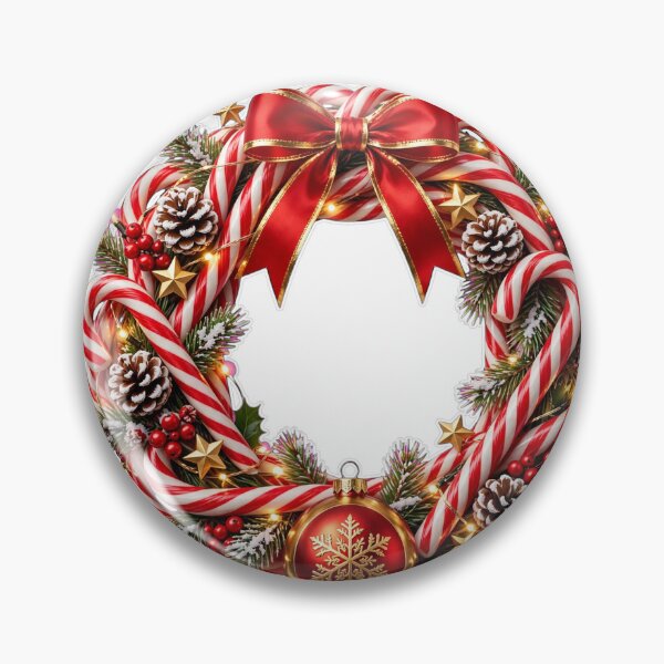 Item preview, Candy Cane Christmas Wreath Sticker, Festive Red and White Holiday Decor Gift designed and sold by HoMya.