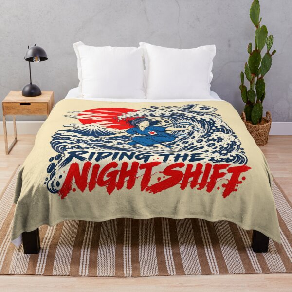 Item preview, Riding The Night Shift Japanese Wave Nurse Coffee Funny designed and sold by Popstudio85.