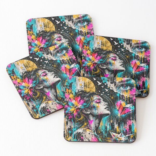 Item preview, Neon Urban Muse - Abstract Graffiti Woman designed and sold by Personiq Kaleido.