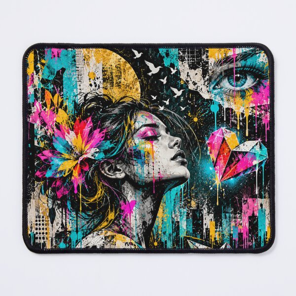 Item preview, Neon Urban Muse - Abstract Graffiti Woman designed and sold by Personiq Kaleido.