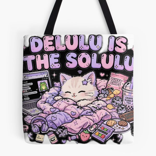 Item preview, Delulu Is The Solulu - Bed Rot Cat - Gen Z Bed Rotting Aesthetic - Funny designed and sold by Mandatory.