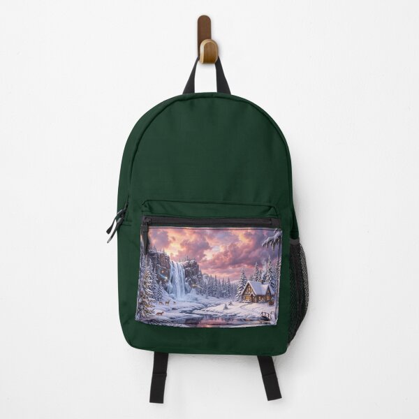 Item preview, Frozen Waterfall Forest Cabin designed and sold by amusefullife.