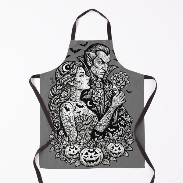 Item preview, Vampire Romance and Gothic Pumpkins Black and White Line Art designed and sold by BrainConstip.