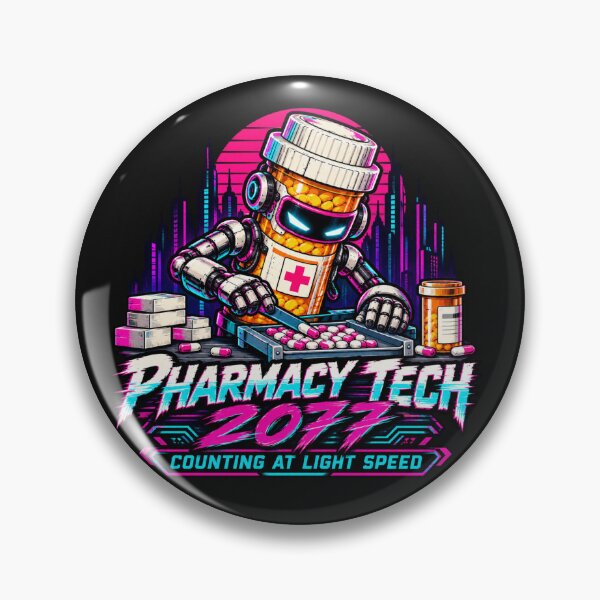 Item preview, Pharmacy Tech 2099 Cyberpunk Robot Funny Pharmacy Technician designed and sold by Popstudio85.
