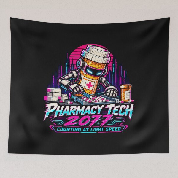 Item preview, Pharmacy Tech 2099 Cyberpunk Robot Funny Pharmacy Technician designed and sold by Popstudio85.