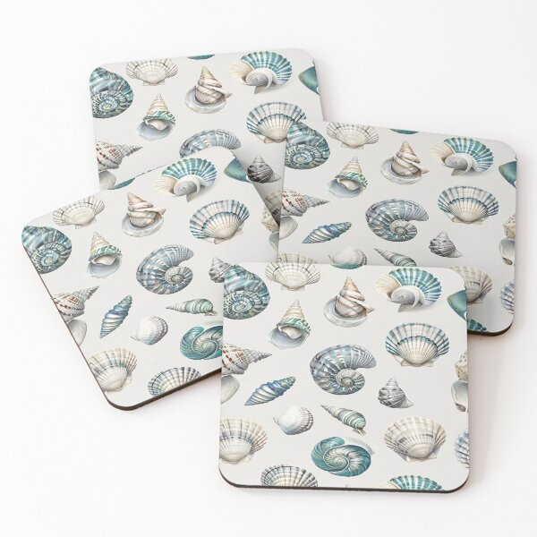 Item preview, Seashell Watercolor Pattern – Nautical Ocean Beach Shells designed and sold by saly55887.