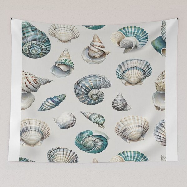 Item preview, Seashell Watercolor Pattern – Nautical Ocean Beach Shells designed and sold by saly55887.