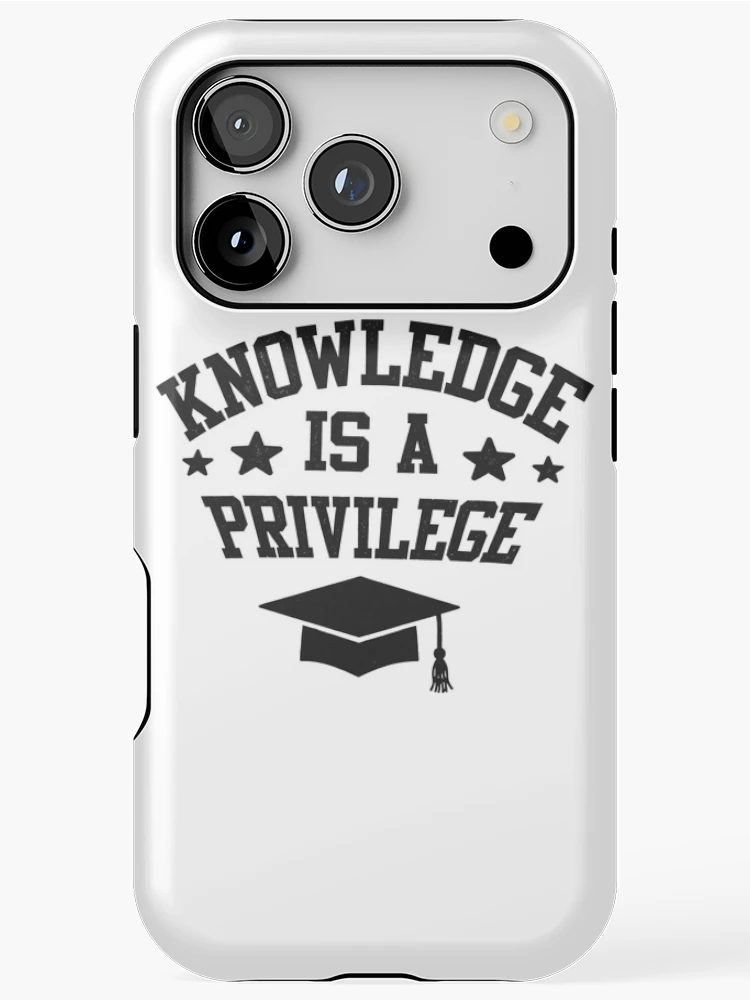 Thumbnail 1 of 4, iPhone Case, Knowledge Is A Privilege - Graduation Cap Collegiate Sticker designed and sold by Raju-Creative.