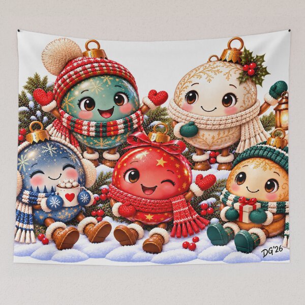 Item preview, Christmas Ornament Friends – A Cozy Holiday Gathering designed and sold by DoreenGehrkeArt.