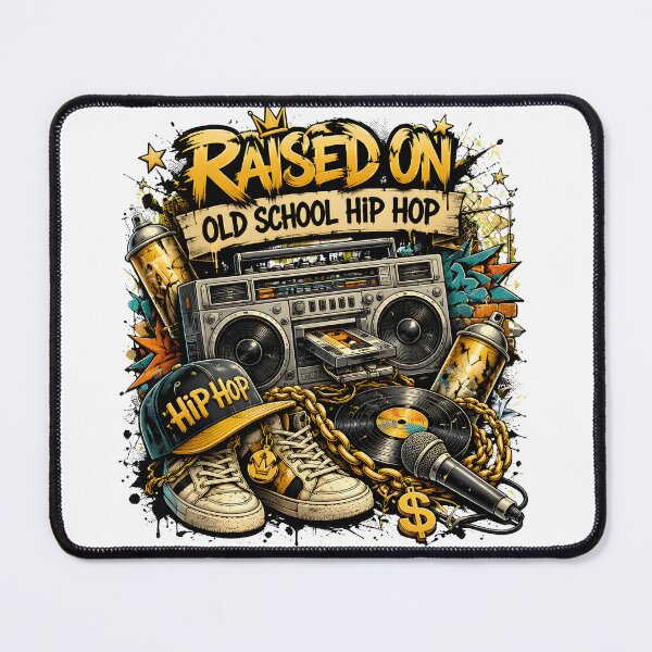 Item preview, Retro Hip Hop Boombox Sneakers Vinyl Mic Graphic Tee designed and sold by empiric-designs.