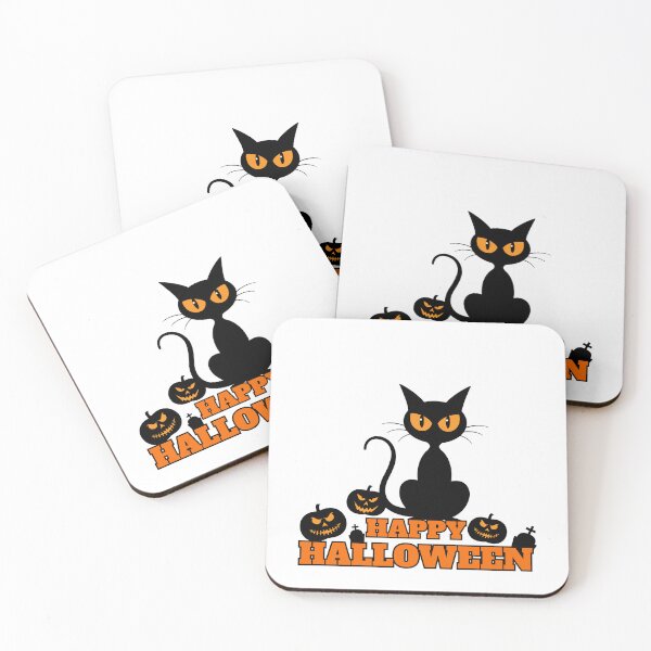 Item preview, Black Cat on Jack o Lanterns Happy Halloween designed and sold by violetteskyart-vioart.