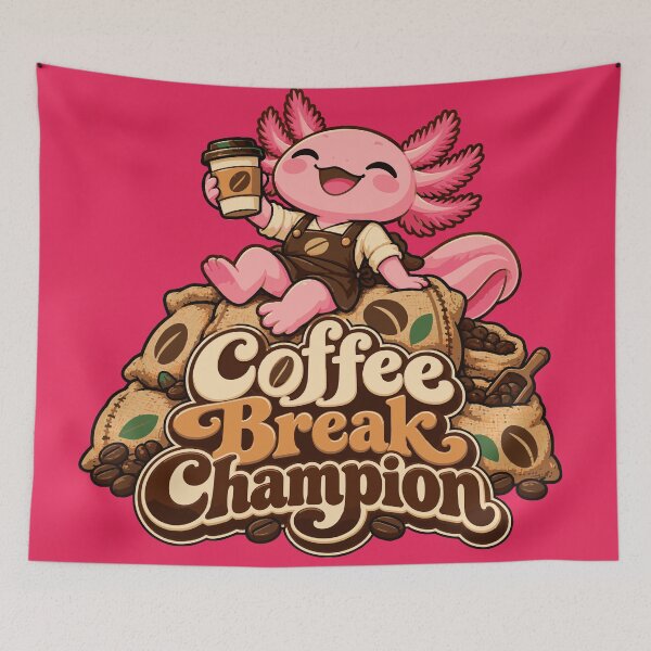 Item preview, Coffee Break Champion – Cute Axolotl Barista Coffee Design designed and sold by HH Design House.
