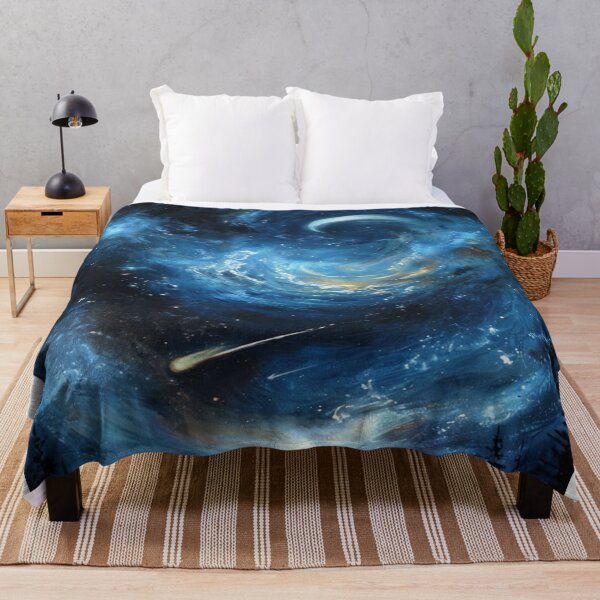 Item preview, Cosmic Swirl Night Sky – Starry Galaxy and Pine Forest Silhouette designed and sold by saly55887.