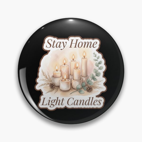 Item preview, Stay Home Light Candles — Cozy Candle Watercolor designed and sold by TheCalmEdit.