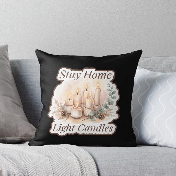 Item preview, Stay Home Light Candles — Cozy Candle Watercolor designed and sold by TheCalmEdit.