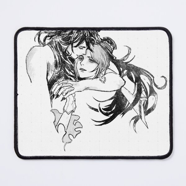 Item preview, Fantasy Lovers Tender Embrace Monochrome Manga Sketch designed and sold by NoawReedy.